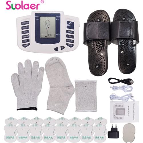 Russian/English Full Body Tens Acupuncture Electric Therapy Massager ABS Stimulator Meridian Physiotherapy EMS Medical Device