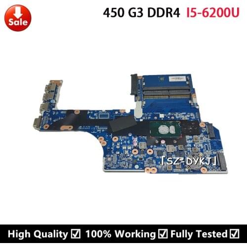 For HP ProbBook 450 G3 Laptop Motherboard I5-6200 CPU DAX63CMB6C0 855672-001 855672-501 855672-601 Mainboard