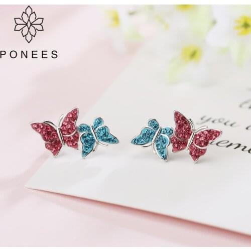 PONEES Fashion Jewelry Simple And Elegant Butterfly Earrings For Women Korean Earrings Fine Jewelry