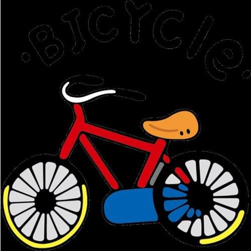 Cartoon bicycle letter Iron On Patches Stickers Washable Appliques A-level Heat Transfer For DIY T-shirt Accessory Clothes