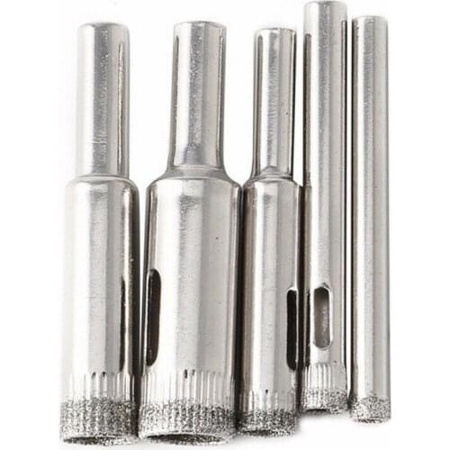 Diamond Coated Drill Bit Set 5/6/8/10/12mm Diamond Tools Hole Saw Use For Glass Ceramic Marble Tile Granite DIY Tool Accessories