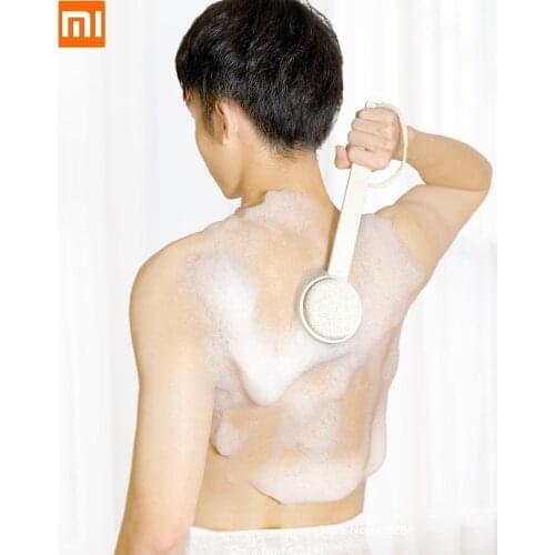 Xiaomi New Double-sided bath brush Skin-friendly Soft bristles pumice Exfoliation Wooden Body Massage Shower Brush Woman Man