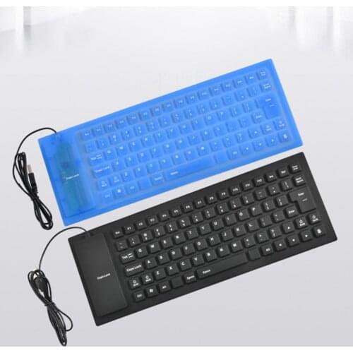 2021 New 85Keys Foldable Soft Silicone Waterproof Mute USB Wired Keyboards Mini Keyboard Laptop Computer Accessory