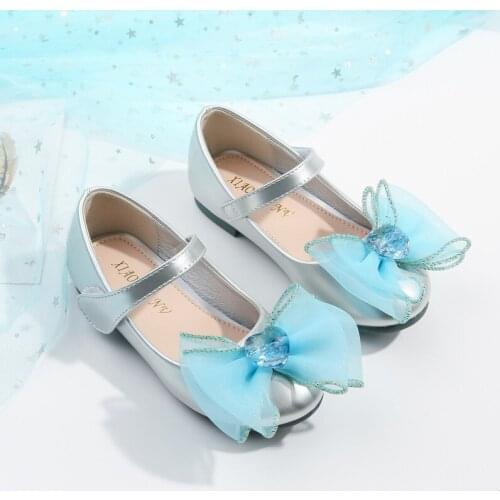 Girls Shoes Children Bow Leather Shoes Fashion Princess Kids Flats Single Shoes Girls Anti-Slippery 2021 Spring New E582
