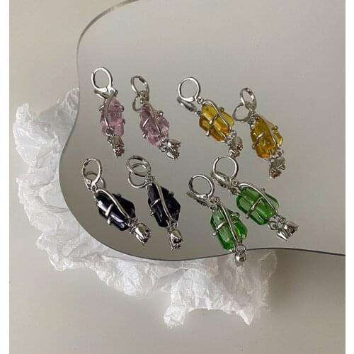 Origin Summer Unusual Irregular Glossy Crystal Dangle Earring for Women Multiple Rhinestone Metallic Earring Jewelry Pendientes