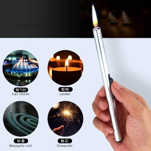 Portable Natural Gas Kitchen Lighter Gas Stove Open Flame Igniter Gasoline Lighter Windproof Open Flame Candle Outdoor