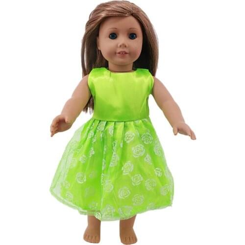 Summer New Pattern Fashion Sleeveless Puffy Dress Fit 18Inch American 43cm Baby Doll Clothes Accessories,Girls Toys