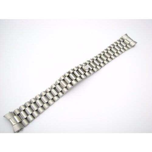 CARLYWET 20mm Solid Curved End Screw Links Deployment Clasp Stainless Steel Wrist Watch Band Bracelet Strap For Rolex President