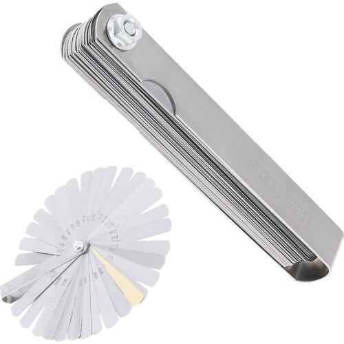 Feeler Gauge 32 Blades Combination Feeler Gauge Metric / Imperial Gapped Filler 0.04-0.88mm Thickness Gage Measuring Tools