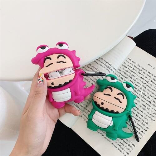 For Airpods Air Pods Silicone Case Protective Cover Pouch Anti Lost Protector Fundas Accessories Dinosaur Crayon