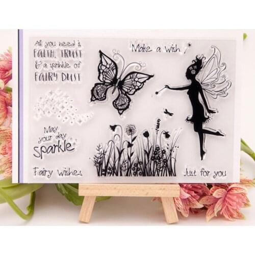 Butterfly Fairy Silicone Clear Seal Stamp DIY Scrapbook Embossing Photo Album Decor Rubber Stamp Handmade Reusable Stationery