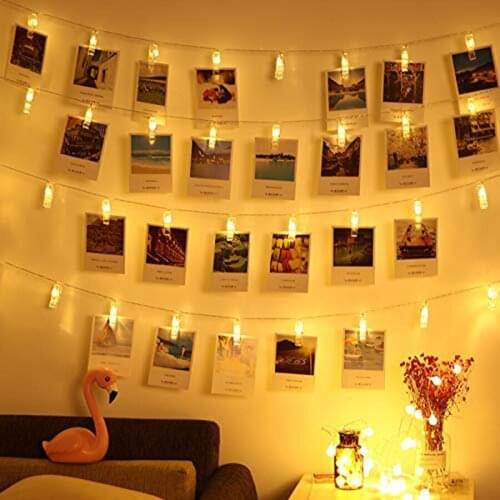 1.5/3/6M Card Photo Clip LED String Christmas Light Wedding Party Ramadan Clips Fairy Light Bedroom DIY Card Photo Clip Light