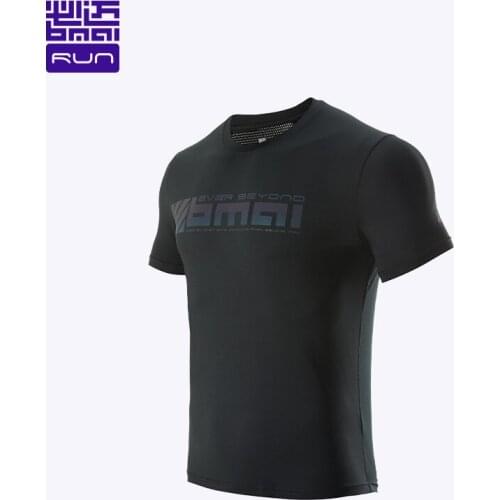 Reflective Running Racing Short-sleeved T-shirt Summer Gym Fitness Men Training Sport Clothing Breathable Mens Marathon T-shirts