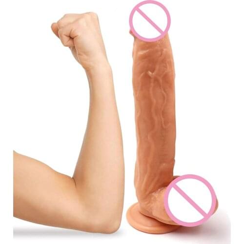 10 Inch Realistic Dildo with Powerful Sucker Real Glans and Raised Testicles Real Anal Plug Perfect Anal Dildo Big Penis Sex Toy
