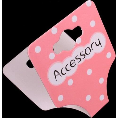 100pcs/lot Kraft Fashion Jewelry Children Hair Accessory Hair Band Card 8.8x3.5cm Pink Paper Card Hang Tag Jewelry Displays