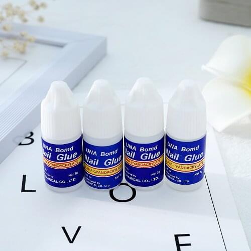 2 Bottle / Set Nail Glue with Brush Doesn't Hurt Fingernail False Nail Glue Stick Nail Supplies Decoration Nail Tips Tools 3g