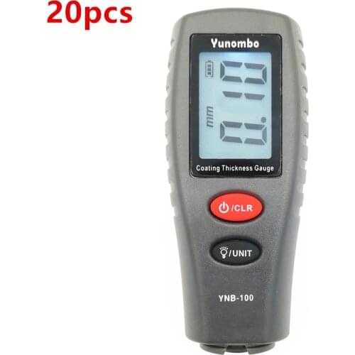 20 pcs Yunombo 2018 New Digital Backlight LCD Film Thickness Meter Car Paint Thickness Tester Coating Thickness Gauge YNB-100