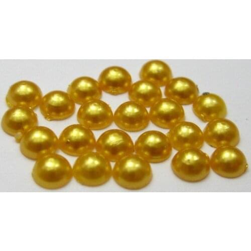 2000 Gold Half Pearl Bead 4mm Flat Back Round Gems Scrapbook Craft