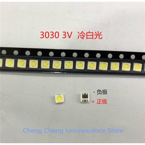 300Pieces/lot for Taiwan AOT3030 LCD TV TV backlight beads 3030 Cold white backlight 3V3030 Lamp bead 1.5W