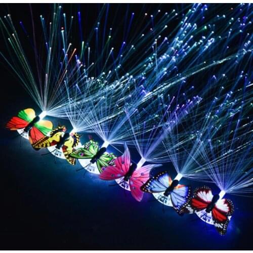 5Pcs LED Flashing Hair Braid Luminescent Hairpin Fiber Braid Simulation Butterfly Fraid Birthday Toy Ligh-up toys for children