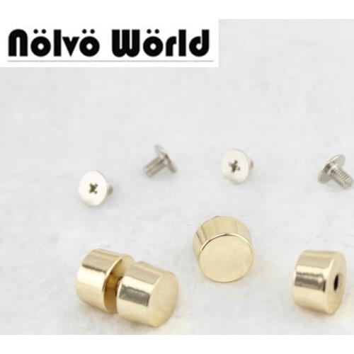 50pcs 6 colors 11*6.5mm Gold round head rivet screw for bags base studs,high quality purse feet rivets