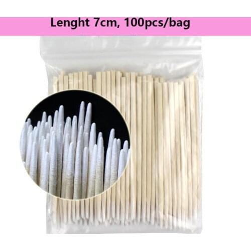 500pcs Disposable Ultra-small Cotton Swab Lint Free Micro Brushes Wood Cotton Buds Swabs Eyelash Extension Glue Removing Tools