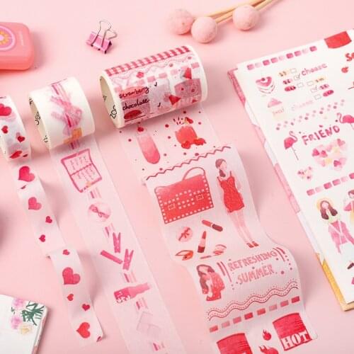 6 Pcs/pack Listen To The End of Summer Series Washi Tape Adhesive Tape DIY Scrapbooking Sticker Label Masking Tape