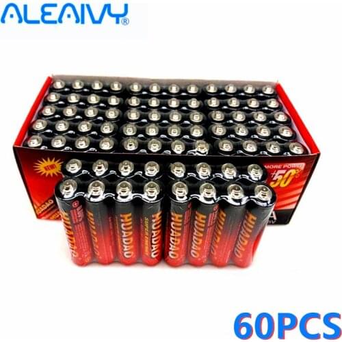 Aleaivy 60PCS Pharmacy 1.5 V AAA battery Carbon Piles UM4 Strong Explosion -1.5 Volt AAA Non -Mercury Battery