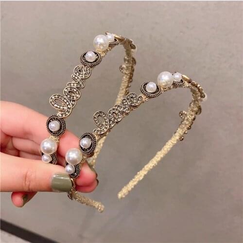 Baroque High grade colorful pearls Hair Hoop Headband Hairband for Women Girls elegant sweet Hair Band Hair Accessories