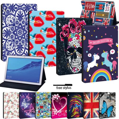 Tablet Case PU Leather Stand for Huawei MediaPad T3 8.0"/MediaPad T3 10 9.6"/MediaPad T5 10 10.1" Smart Tablet Folio Cover