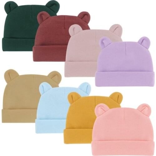 Double Layer Beanie Hat Preemie Boys Girls Newborn Accessories Hospital Solid Color Infant Baby Hats Autumn Winter G99C