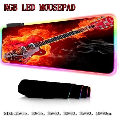Mairuige Guitar DJ Workbench Large Size Gaming RGB Mouse Pad Lock-edge PC Keyboard Desk Pads Macbook Pro MousePad Natural Rubber