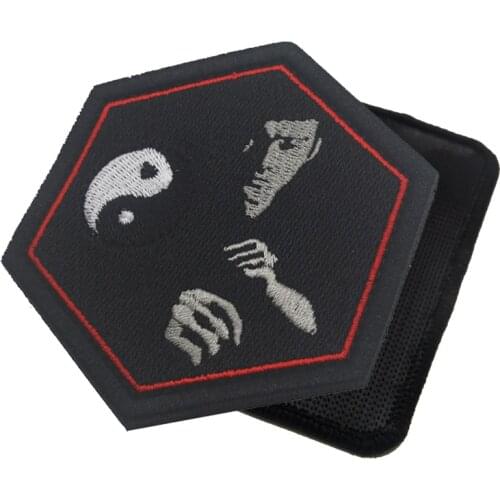 Personality Samurai Taiji Figure Bruce Lee Embroidery Patch Striped Suit DIY Striped Stickers Clothes Denim Backpack Decoration