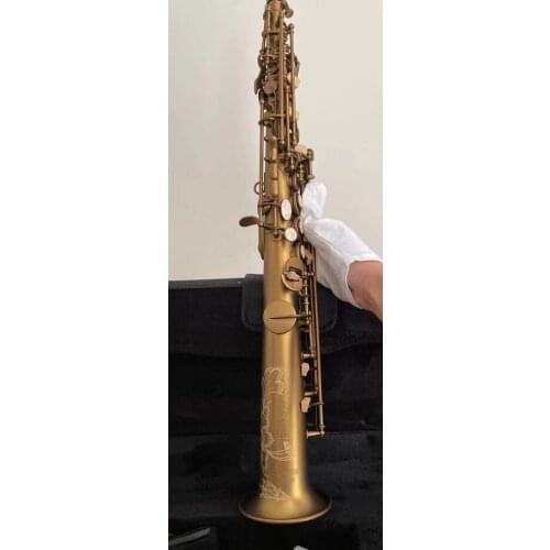 Keiworlks KSS-520 Woodwind B Flat Soprano Saxophone Brass Gold Lacquer Sax With Straight Curved Mouthpiece Saxofone