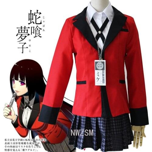 Anime Kakegurui Cosplay Costume Halloween Jabami Yumeko Cosplay Costume Igarashi Sayaka COSPLAY school uniform