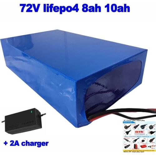 LiFePO4 72v 8Ah 10Ah lithium iron phosphate Battery Pack Golf cart tricycle madical device backup power scooter + 2A charger