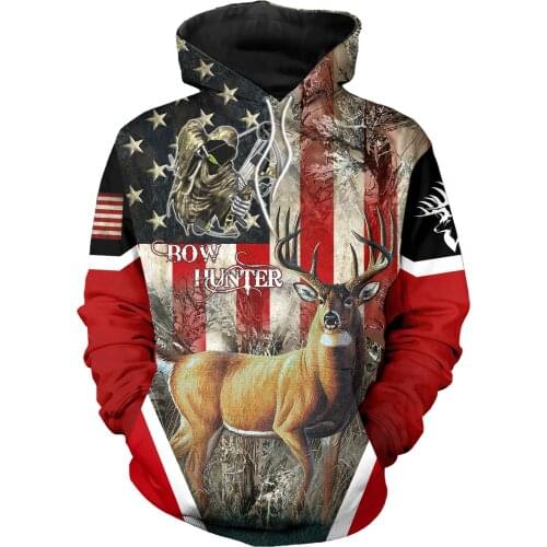 Deer hunter National flag 3D Printed Men Hoodies/sweatshirts Harajuku Fashion Hooded Autumn Hoody streetwear sudadera hombre