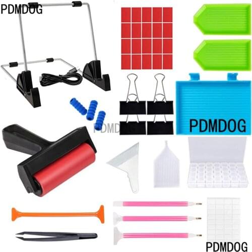 5D Diamond Painting A4 Led Light Pad Kits and Accessories Roller Diamond Painting Fix Tools and 28 grids Diamond Storage Boxes