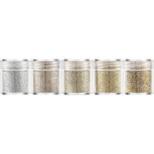 Set of 5 Chunky Series Nail Glitter Powder Sequins Powder for Nail Art Decoration Gradient Set Ultra-Fine Nail Glitter