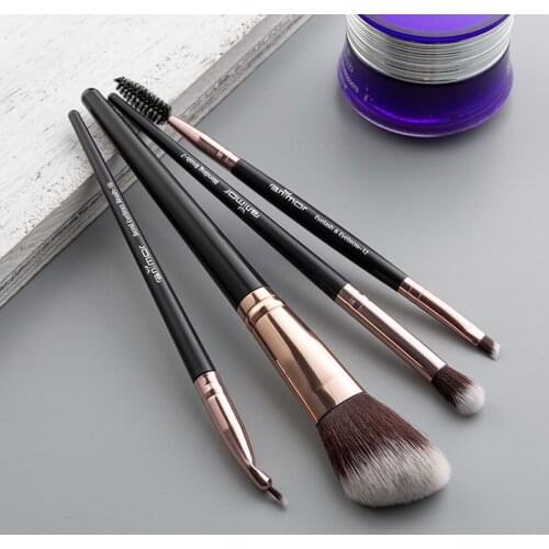 Anmor 4Pcs Contour Makeup Brush Set For Eye Make Up Brushes For Powder Highlighter Eyeliner Eyeshadow Blending Cosmetic Tool Kit