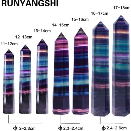Natural crystals Rainbow Fluorite crytsal Obelisk Wand Specimen Healing stone Rock mineral Home Decoration