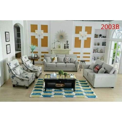 Newest Home Furniture European American Style modern Fabric sofa Living Room Sofas Wood Carving cloth sofa set 1+1+2+3 sitter