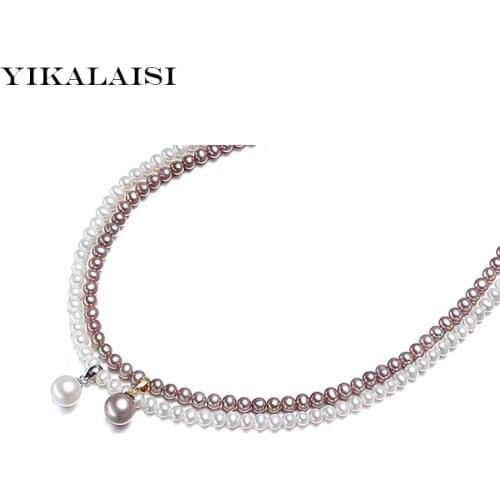 YIKALALSI 2017 Natural Freshwater Pearl Necklace with pendant silver clasp Pearl Jewelry Fashion Necklaces for women