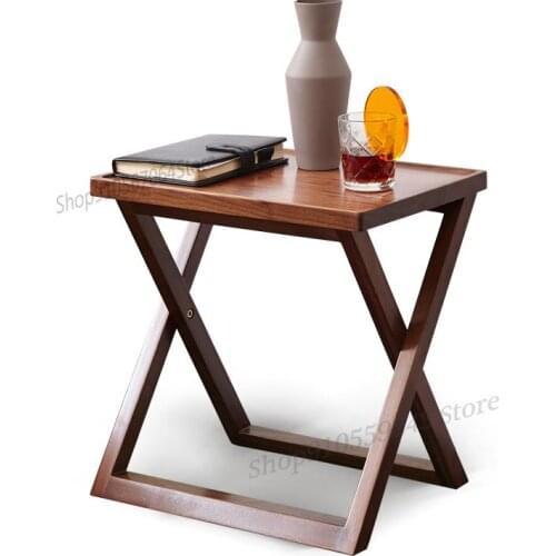 All Solid Wood Sofa Side Table Nordic Black Walnut Home Small Coffee Table Simple Side Table Seating Corner Table