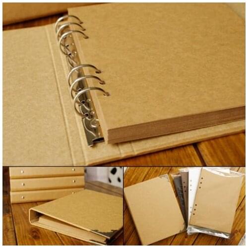 Blank Cover Loose-Leaf Album Concise Kraft Paper Diary Hand -Painted Graffiti Diary Photo Album For Lover Baby Wedding 40 Pages