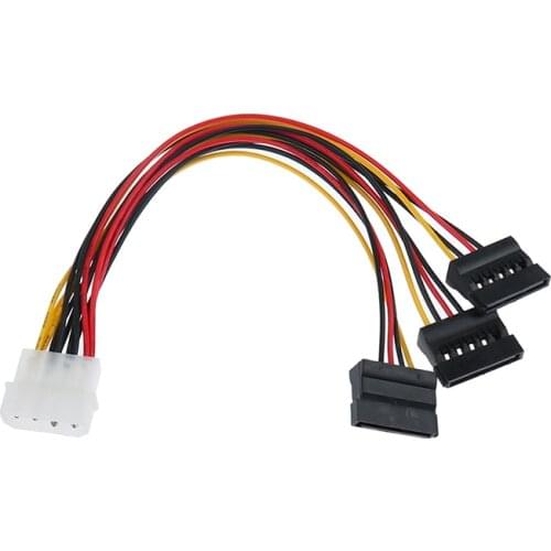 1pc 4Pin IDE Molex To 3 ATA SATA Power Splitter Extension Cable Connectors Connection And Plugin