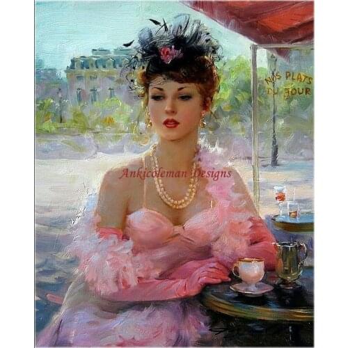 Needlework for embroidery DIY French DMC High Quality - Counted Cross Stitch Kits 14 ct Oil painting - Pink Lady