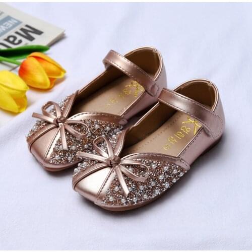 TELOTUNY sandals Infant Kids Baby Girls Pearl Crystal Bling Bowknot Single Princess Shoes Sandals PU Soft Sole Toddler Shoes