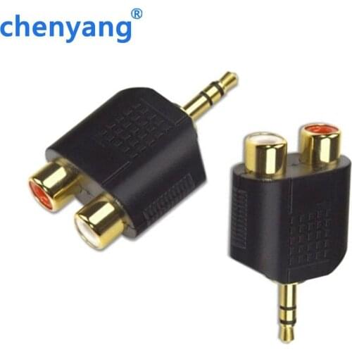 3.5mm Male Plug to 2 RCA Female Splitter Audio Cable Jack Y Adapter