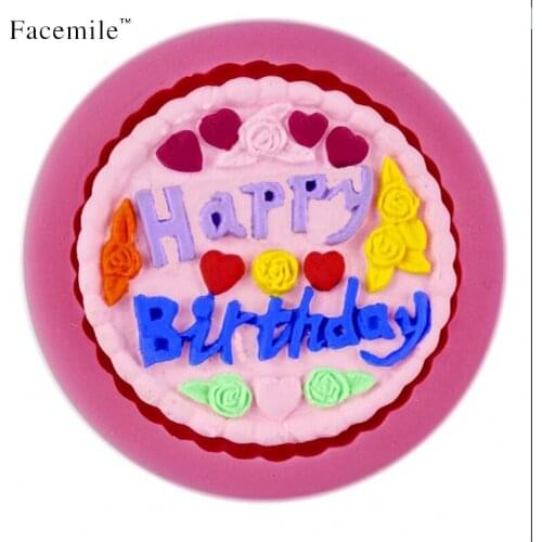 Happy birthday shape silicone cake decorating tool silicon soap mold Eco-Friendly fondant cakes decorating 50-10 Gift